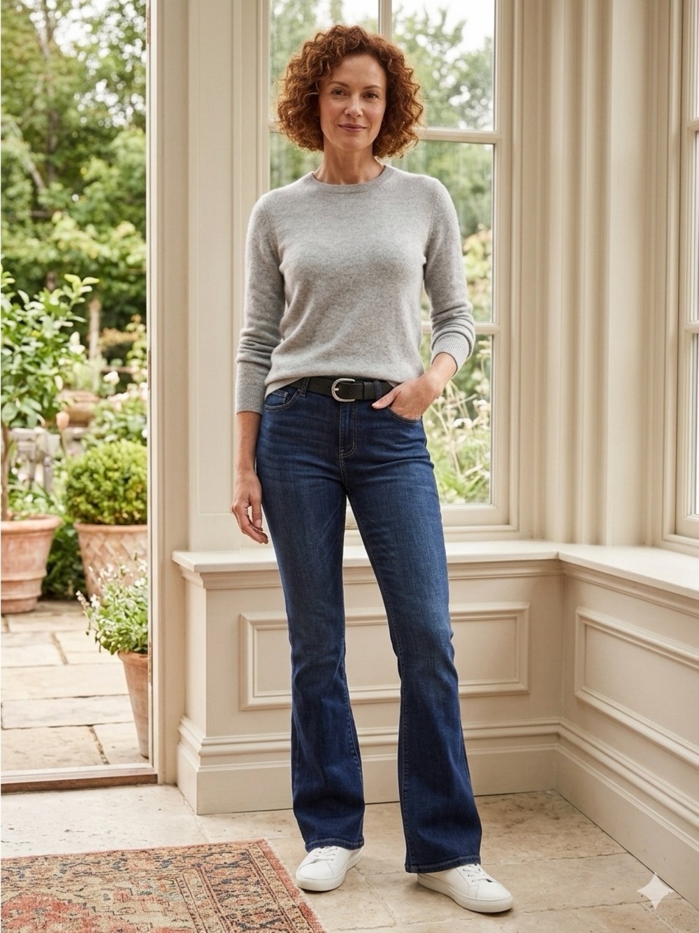 Vintage America Dark Blue Flare Jeans